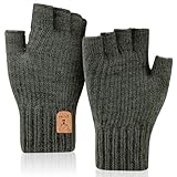 SGQTZDZQ Fingerlose Handschuhe für Herren und Damen, Winter-Strickhandschuhe für Herren,...