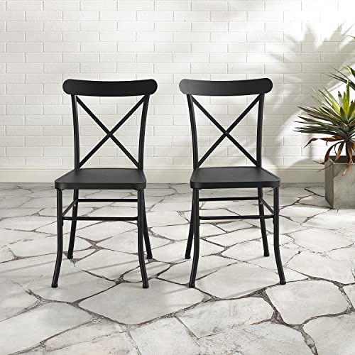Crosley Furniture Co6270-Mb Astrid Indoor/Outdoor Metal 2-Piece Dining Chair Set, Matte Black #TOP5