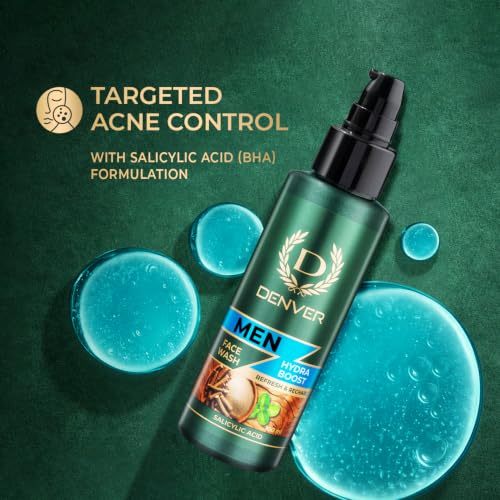 Image of Denver Hydra Boost Face Wash - 100 ML | Acne Control Face Wash For Men | Fights Acne and Pollution | All Skin Type