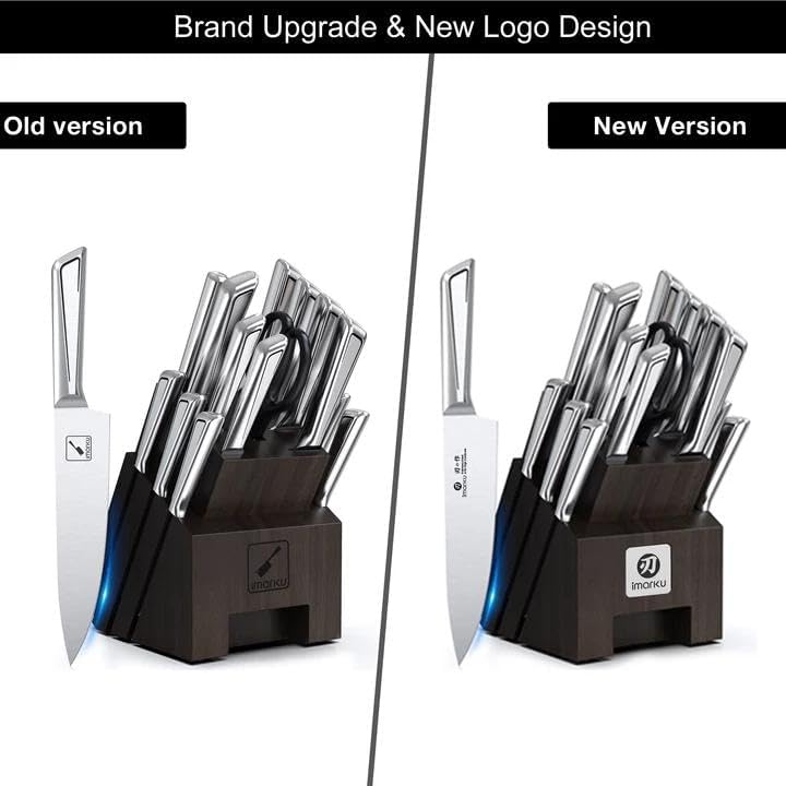 imarku Knife Set, 16 PCS Kitchen Knife Set with Block High Carbon Steel, Ultra Sharp Japanese Knives Set for Kitchen, Ergonomic Handle, Dishwaher Safe, Home Kitchen Essentials, Gifts for Men Women - Image 4