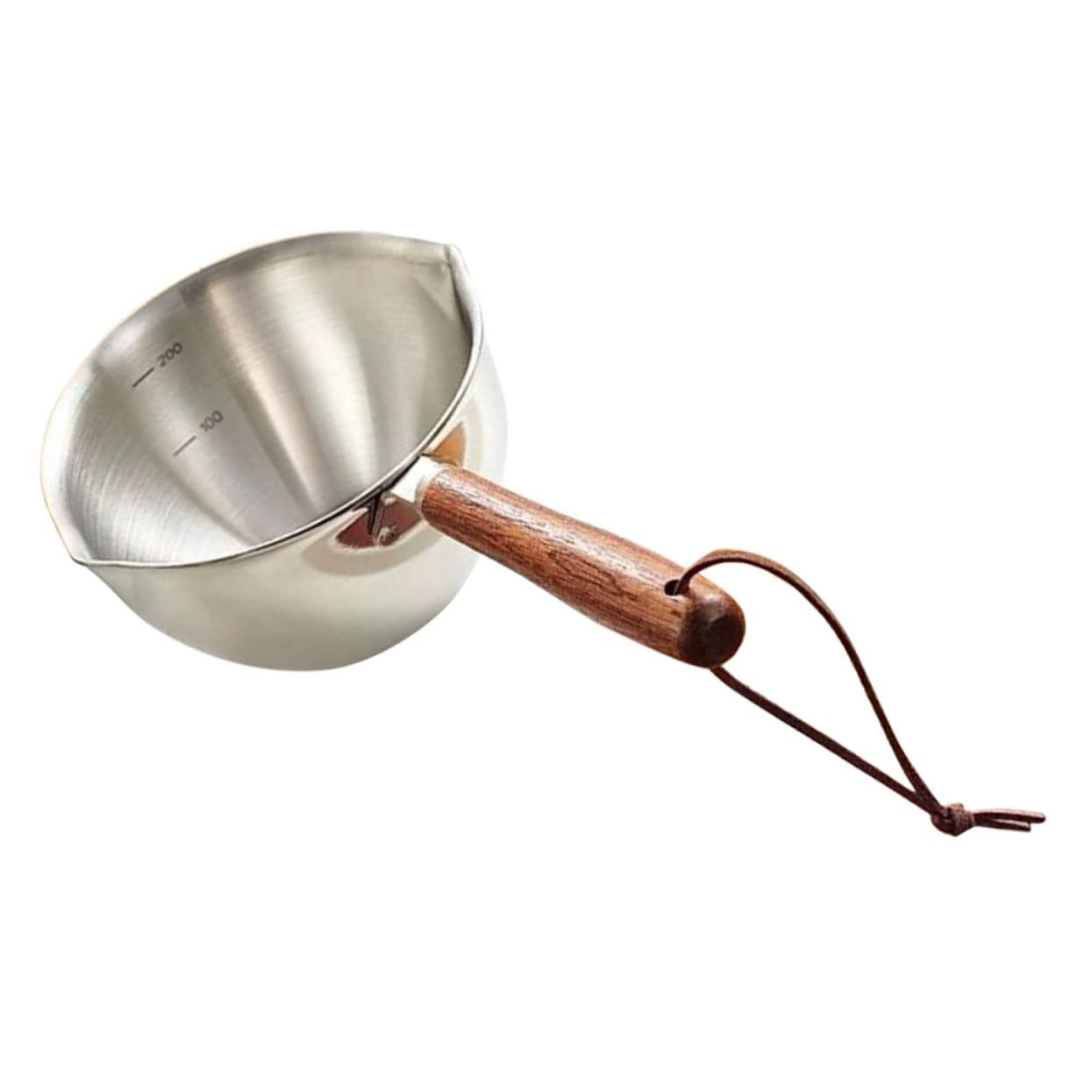 STOBAZA Small Stainless Steel Sauce Pot Milk Warmer with Dual Pour Spouts for Easy Use for Melting Butter Heating Oil and Cooking Stove