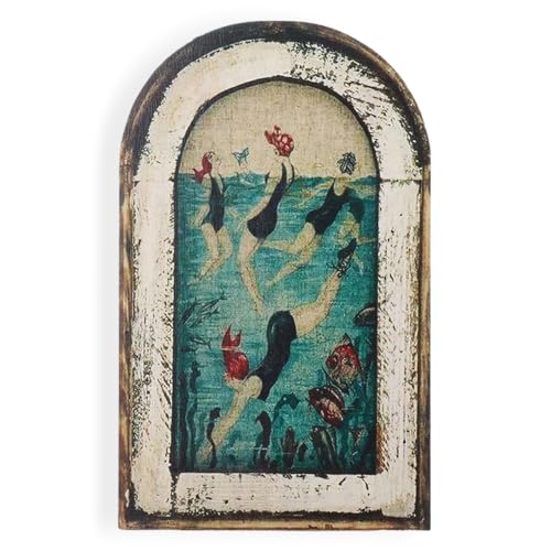 Zambuph Pintura de pared impresa en Para madera sala de estar baño cuadro decorativo colgante enmarcado pequeña obra arte regalos decoración ornamento