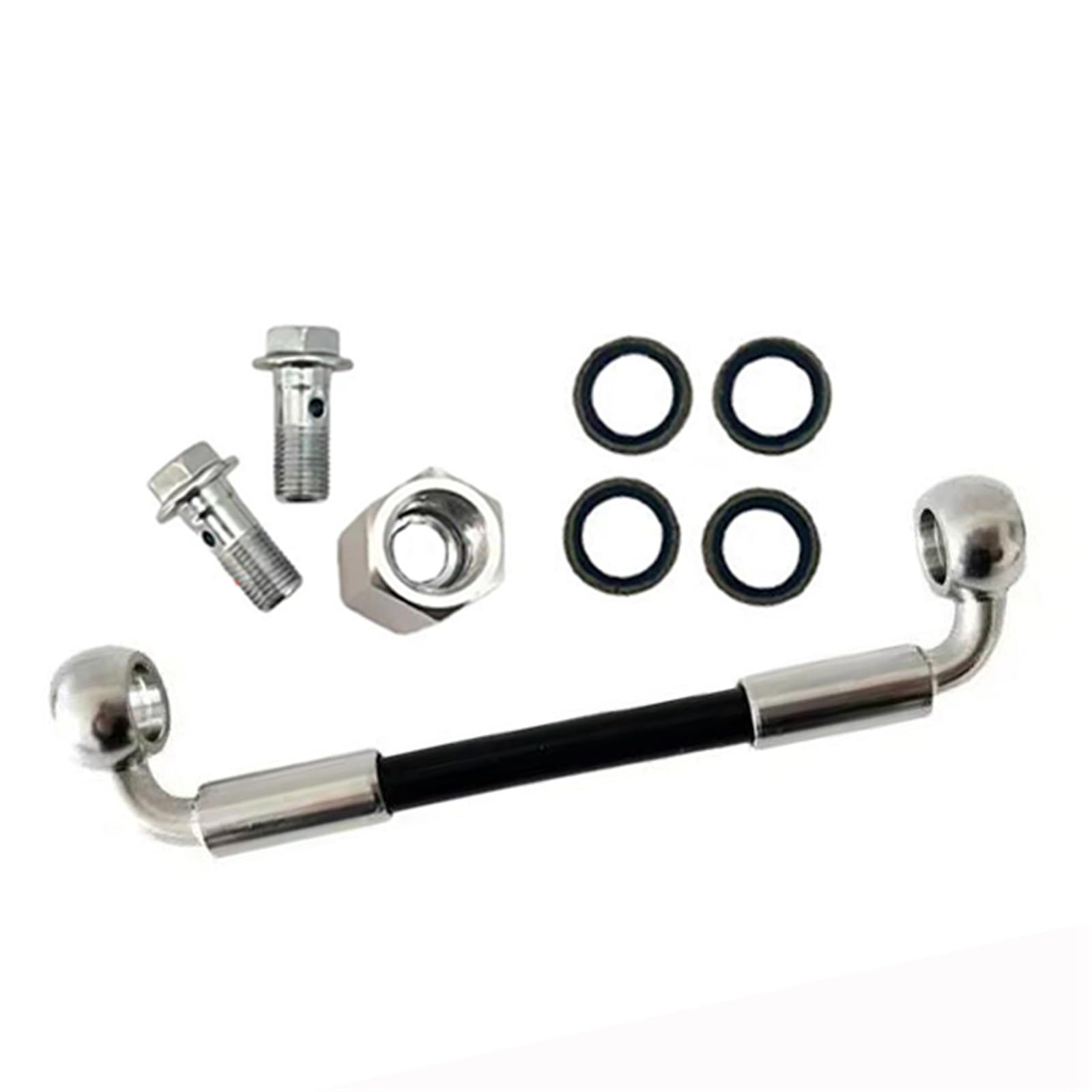 Lmnmy One Color Motorcycle Brake Clutch Line Motorcycle An3 Hydraulic Brake Oil Hose Line Pipe Dual Disc 2Way Adapter Screw M10x1 90°-90° Accessories(260Cm)