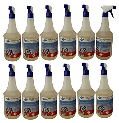 Power FELGENREINIGER 12X 1L SPRÜHFLASCHE Felgenreiniger Alufelgen Stahlfelgen Säurefrei Reifen