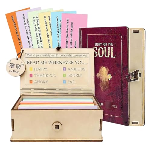 llikknve Wooden Bible Verses Box Daily Bible Verse Cards Inspirational Faith Keepsake Perfect for Devotion Meditation and Gift Giving