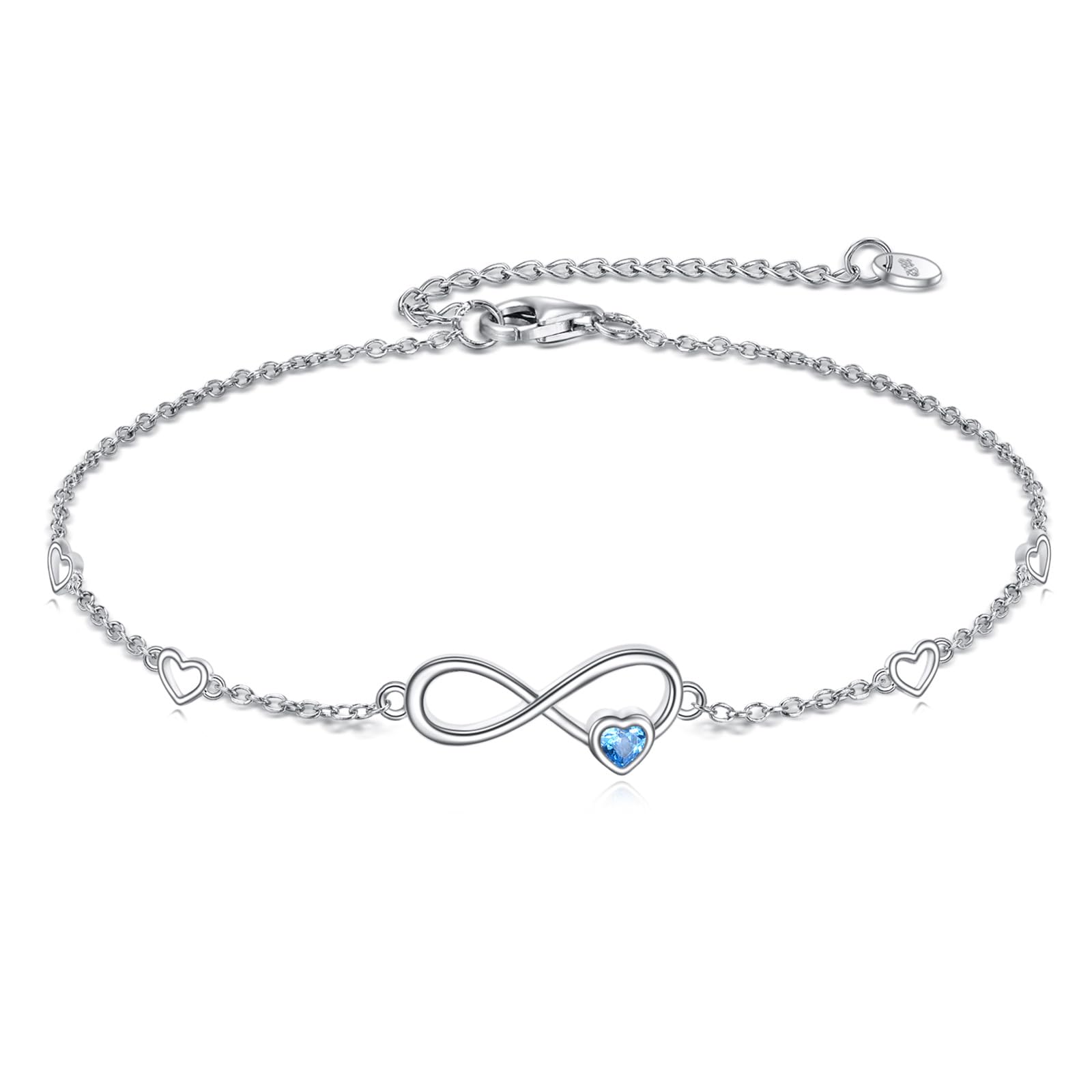 Cavigliera da donna a forma di cuore, in argento Sterling 925, regolabile, cavigliera per ragazze, bracciali alla caviglia, gioielli
