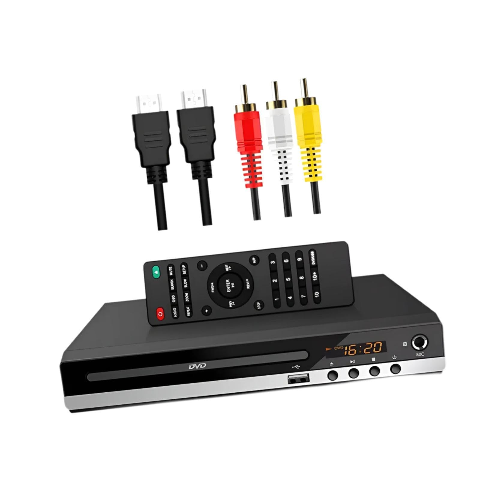DVD Player Practical USB Input Compact with Connecting Cables for Home | DVD & Blu-ray Players