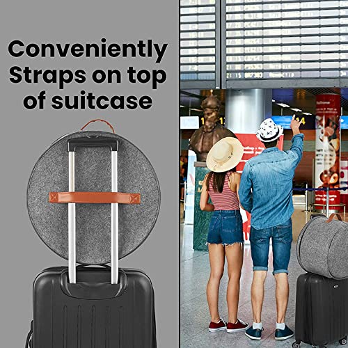 Hat Box For Women Storage, Large Hat Storage Organizer Bag Container For Closet, Foldable Round Felt Cowboy Travel Hat Cap Boxes For Men With Dustproof Lid #TOP4