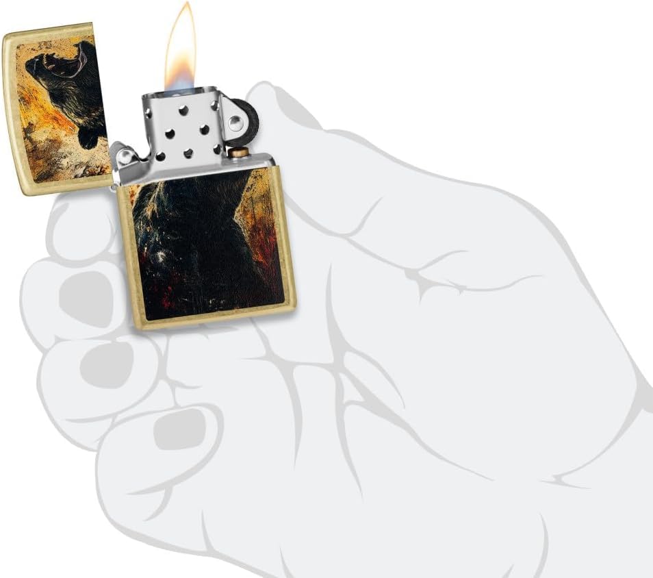 Encendedor Zippo grabado personalizado diseño Grizzly Roar miniatura 5