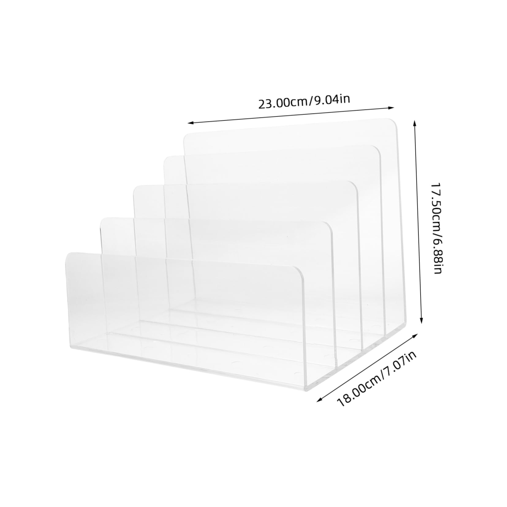 Holibanna Acrylic Desk File Holder Clear Upright Organizer for Folders Mails Magazines Books Lightweight Sturdy Design for Efficient Workspace Organization