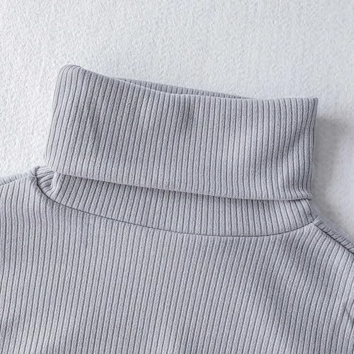 Robe pull tricot côtelé de qualité supérieure avec col roulé raffiné