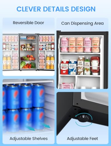Image of COWSAR 3.07 Cu.Ft Mini Fridge with Freezer for Bedroom Office, Black