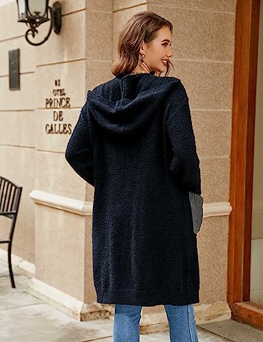 BMJL Womens Fall/Winter Cardigans Hooded Cable Knit Sweaters Oversized Open Front Coats with Pockets 20233