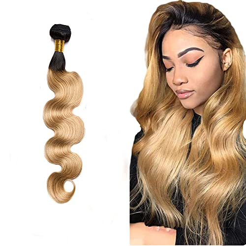 Extensiones de cabello humano ondulado de 32 pulgadas pelo virgen degradado rubio 1B/27