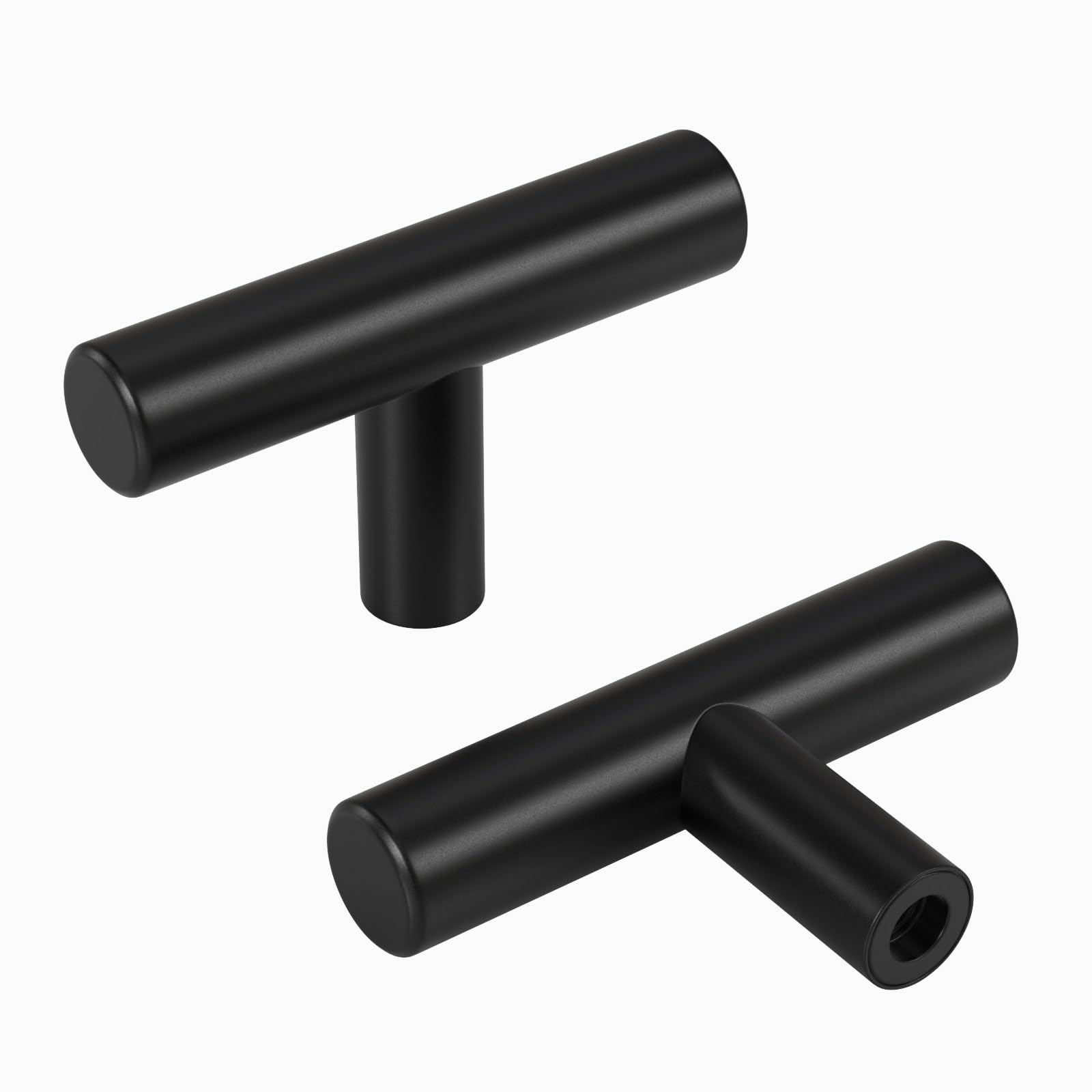 homdiy Black Cabinet Handles 20Pack Single Hole Kitchen Drawer Pulls and Knobs Stainless Steel Cabinet Hardware for Bathroom, Cupboard