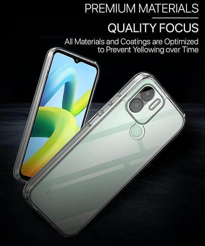 Image of REALCASE Silicone Back Cover Case, Scratch Resistant Protective Crystal Clear Transparent Shock Proof Back Cover Case for Redmi A1 Plus