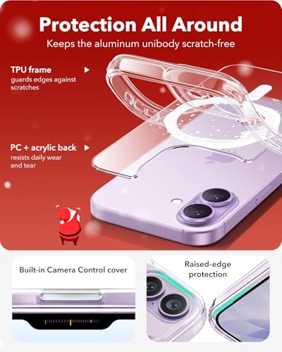 Image of ESR for iPhone 17 Case, Camera Control Cover, Compatible with MagSafe, Shockproof Military-Grade Protection, Magnetic Phone Case for iPhone 17, Classic Hybrid Case, Santa Skater