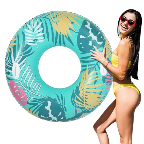 MoKo Anillos de Natación con Asas para Adultos, Flotador Inflable de Piscina de 107CM de Diámetro para Playa Natación Aire Libre Verano, Flotador de Natación Capacidad de Carga 150 kg, Colorido
