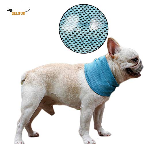 Delifur Dog Instant Cooling Bandana Pet Breathable Scarf Cats Ice Collar for Summer
