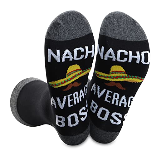 BDPWSS Boss Socks Entrepreneur Gift Nacho Average Boss Socks For Best Bo-ss Ever Gift Leader...