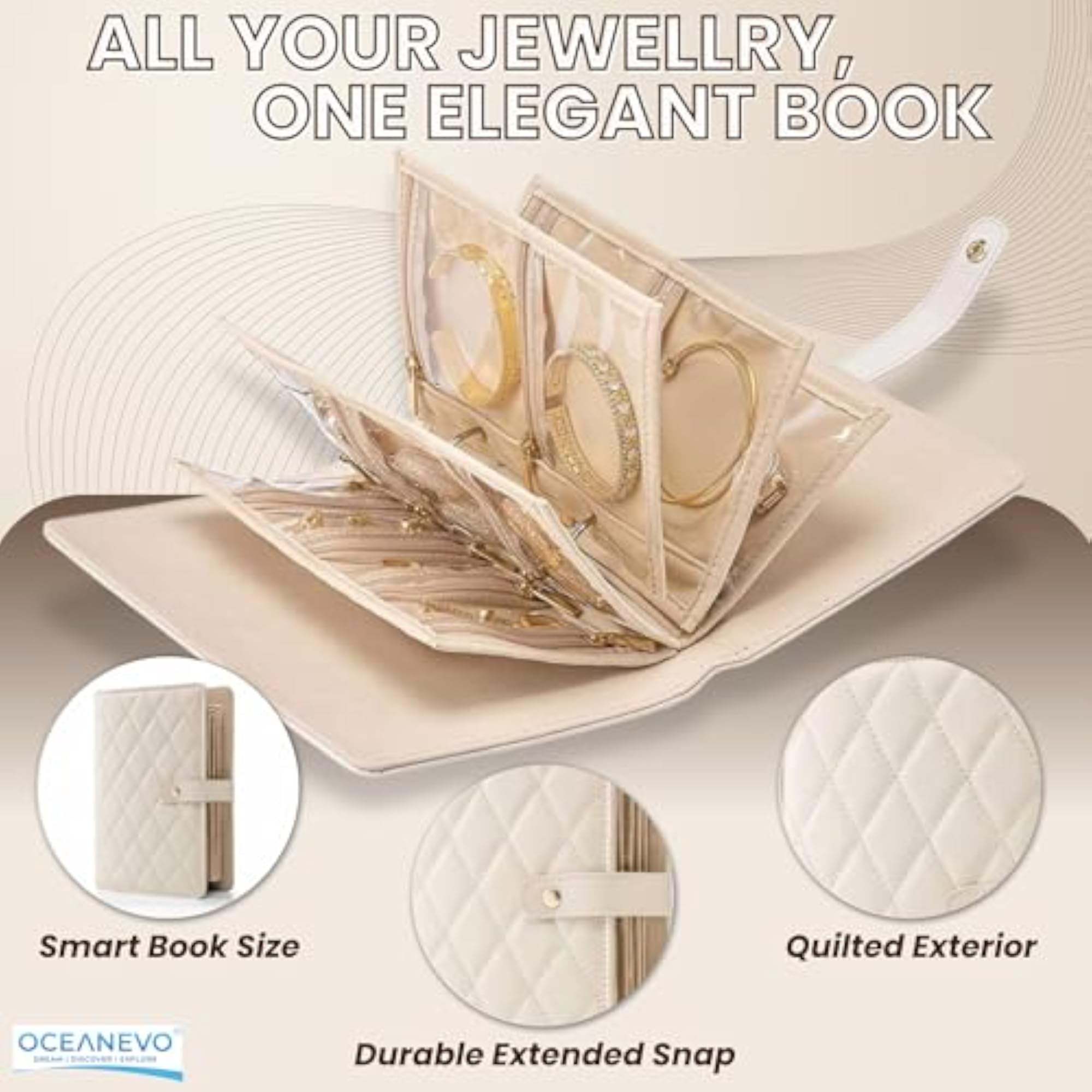 Jewellery Organiser Pouch with Makeup Sponge
