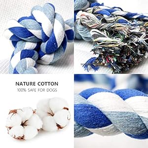 Dog Rope Toys for Aggressive Chewers, 3 Feet 5 Knots Indestructible Cotton Rope, Extra Large Breed Dog Toy, Large Dog Teeth Cleaning Tug of War Toys – Dog Trainer