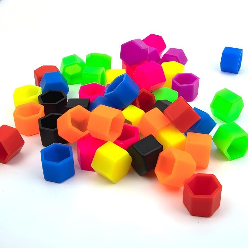 Silicone Protective Caps for Car Tire Screws, Colorful Wheel Lug Nut Covers, Multicolor (21mm)