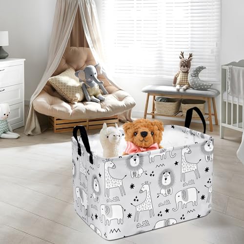 Image of MAIZMZ Kids Storage Basket Baby Foldable Toys Organizer Bins Decorative Gifts Bakset Waterproof Nursery Hamper Women Storage Cube Kids Laundry Basket for Home /Dorm /Kitchen /Pet /Office /Closet /Shelf /