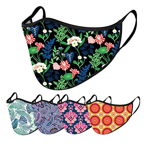 Preisvergleich Produktbild 5PC Beauty Halloween Weihnachtsdruck Schild, Tyoby Washable Wiederverwendbar Windproof Anti-Spitting Runingmaskes(D)