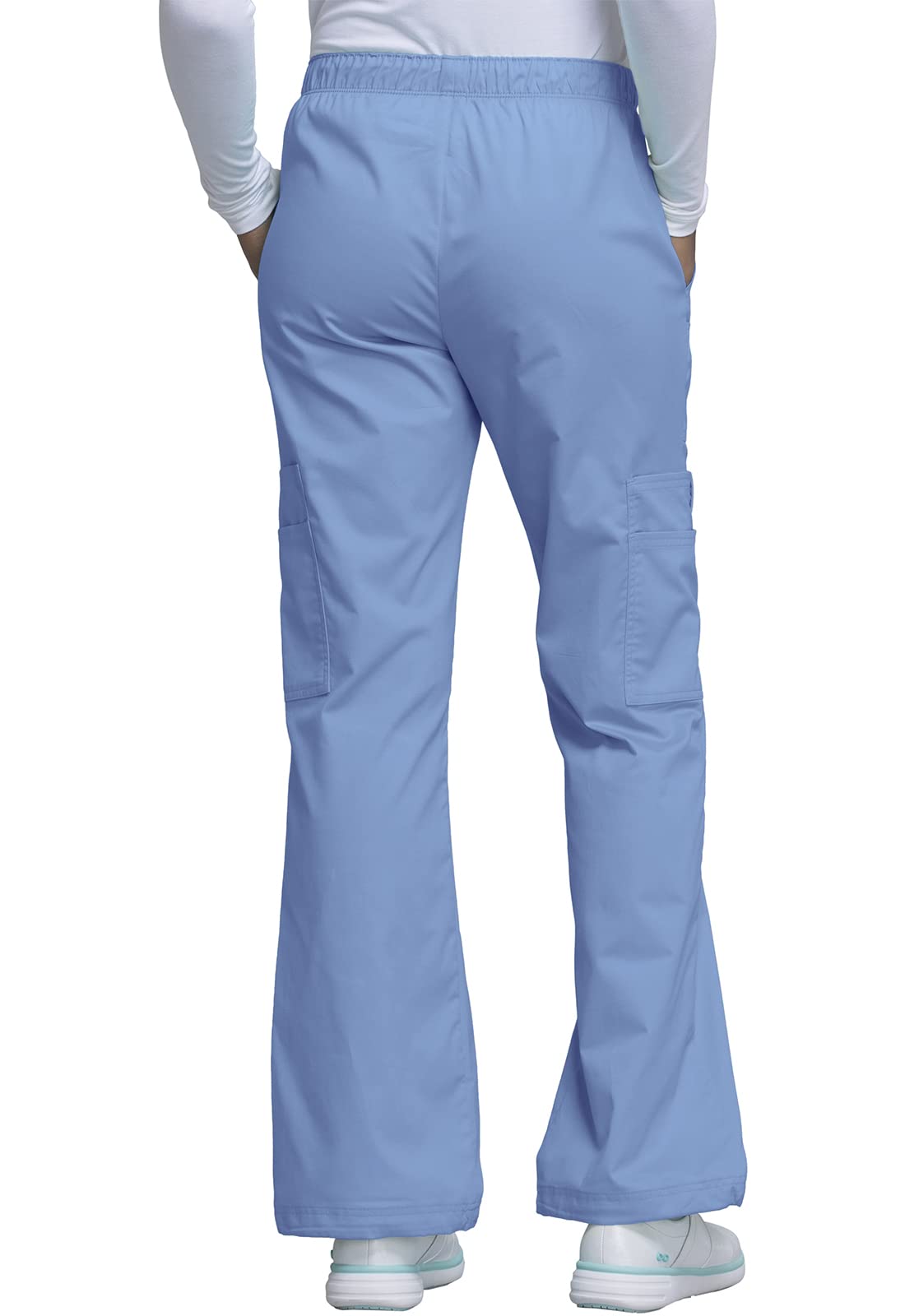 Damen-Schlupf-Set Workwear Core Stretch 4727 V-Ausschnitt Oberteil & 4005 Mid Rise Cargohose zum Hineinschlüpfen, Ciel- 4XL Oberteil/3XL Hose