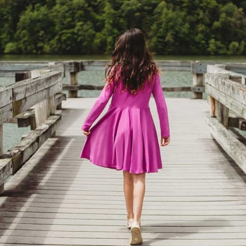 Navy Blue Twirly Long Sleeve Dress by City Threads4