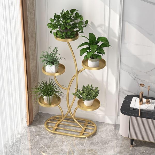 5 Tier golden plant stand for living room and volcony its hieght 90 cm width 40 cm-image-34
