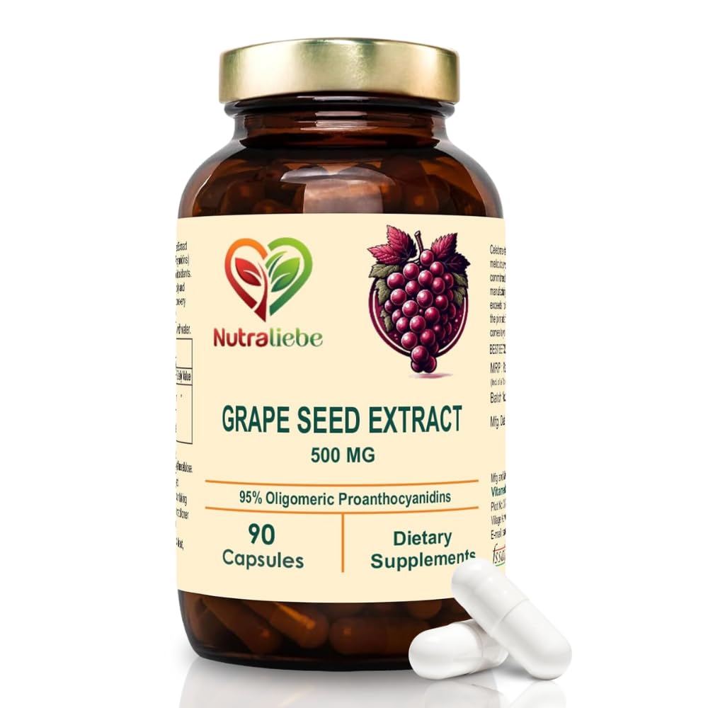 NutraLiebe OPC Grape Seed Extract Capsules - Minimum 95% OPCs