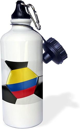 Miniatura 2 de 3dRose Colombia - Botella de agua deportiva con balón de fútbol, 21 onzas, 21 onzas, multicolor