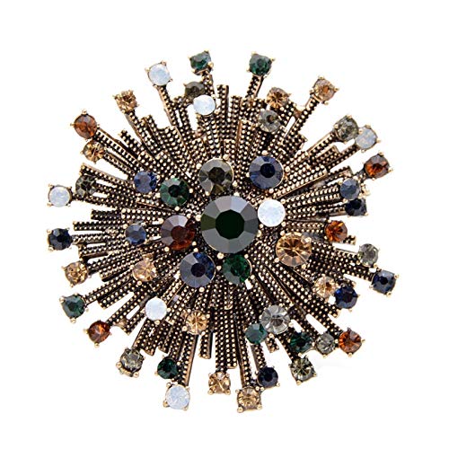Broche strass vintage fleur : le bijou raffiné pour manteau de créateur