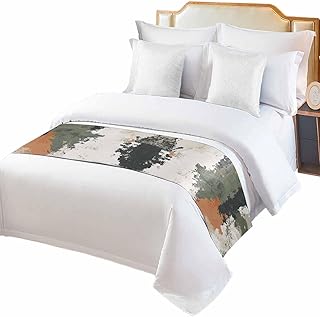 Nostalgia Abstract Mottled Color Bed Runners & Scarves 94"x20" Decorative Bedding Scarf Vintage Block Ombre Art Luxury Bed Runner Protector Decorations for Bedroom Hotel Wedding