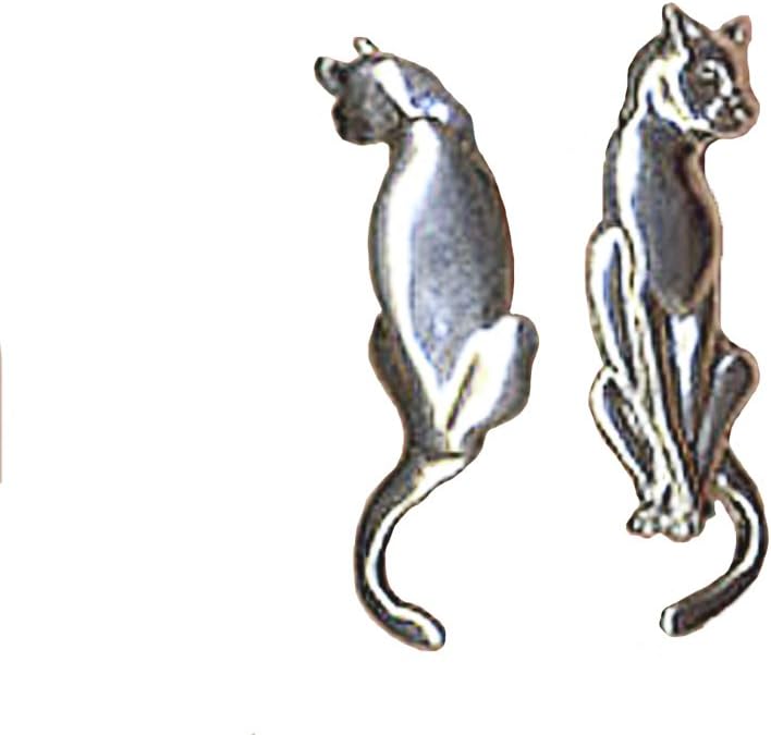 Cat Back & Front - 1.75 Inch Pewter Earrings