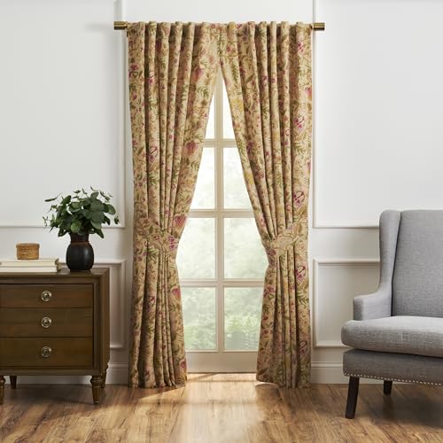 Image of Waverly Imperial Dress Curtain Panel with Tie Back, Antique, 52 inch x 63 inch
