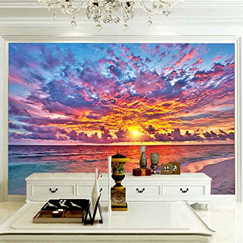 Papier peint canevas 3D coucher de soleil grand format impression HD moderne