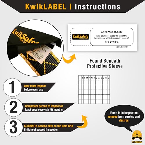 Image of KwikSafety - Charlotte, NC - SUPERCELL Safety Harness [3 D-RINGS] Full Body Safety Harness Fall Protection Kit ANSI OSHA