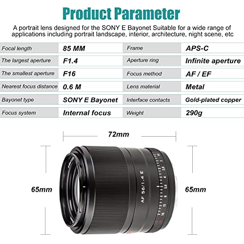 Objectif Viltrox 56mm F1.4 E portrait autofocus Sony APS-C - 7