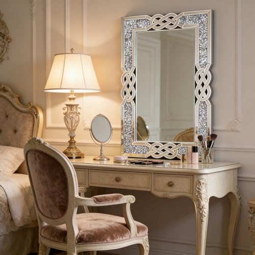 Image of Bathroom Vanity Mirrors for Over Sink, 28x39 Inche Bedroom Mirrors for Wall, Wall Mirrors Decorative for Living Room, Decorative Mirror for Decor, Entryway Wall-Mounted Mirror