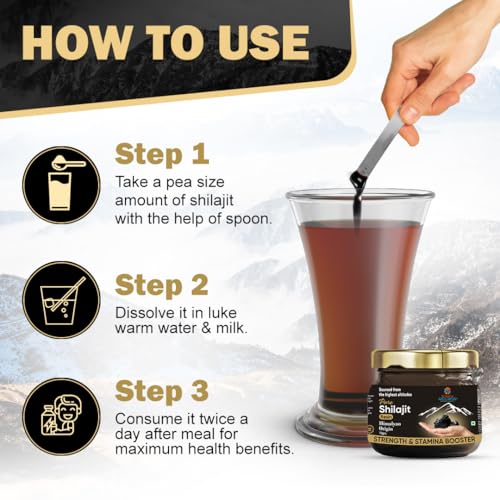Image of Shilajit Gold Resin for Men & Women (10g Pack of 1) | Pure Himalayan Shilajit with 24K Gold | Boost Stamina, Strength & Immunity | 20 Servings, 500mg per Serving
