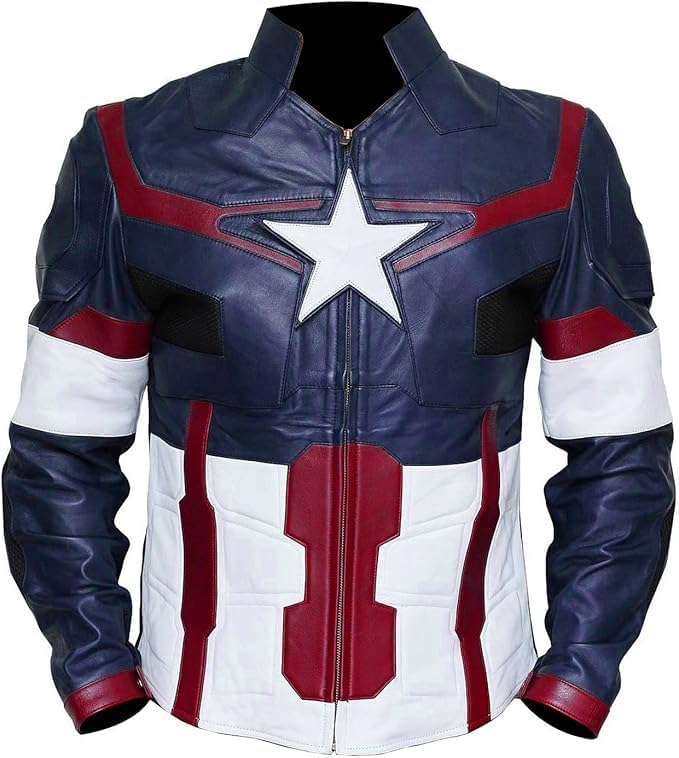 Captian Black Faux Leather America Super Hero Jacket Movie Design Replica