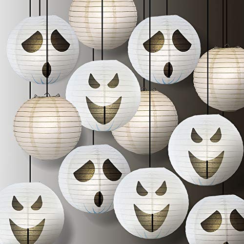Image of Quasimoon PaperLanternStore.com 14 Inch Ghost Halloween Paper Lantern