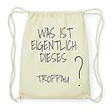 troppauer straße 10 Maße 37x46,5cm JOllify TROPPAU Hipster Turnbeutel Tasche Rucksack aus Baumwolle - Farbe: Natur – Design: was ist eigentlich - Farbe: Natur