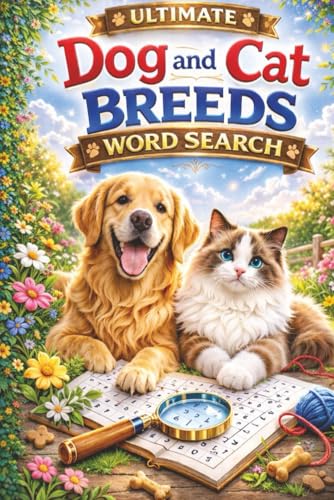 Ultimate Dog and Cat Breeds Word Search: Explore Popular Rare and Exotic Canine and Feline Breeds Through Relaxing Puzzles for Animal Lovers of All Ages