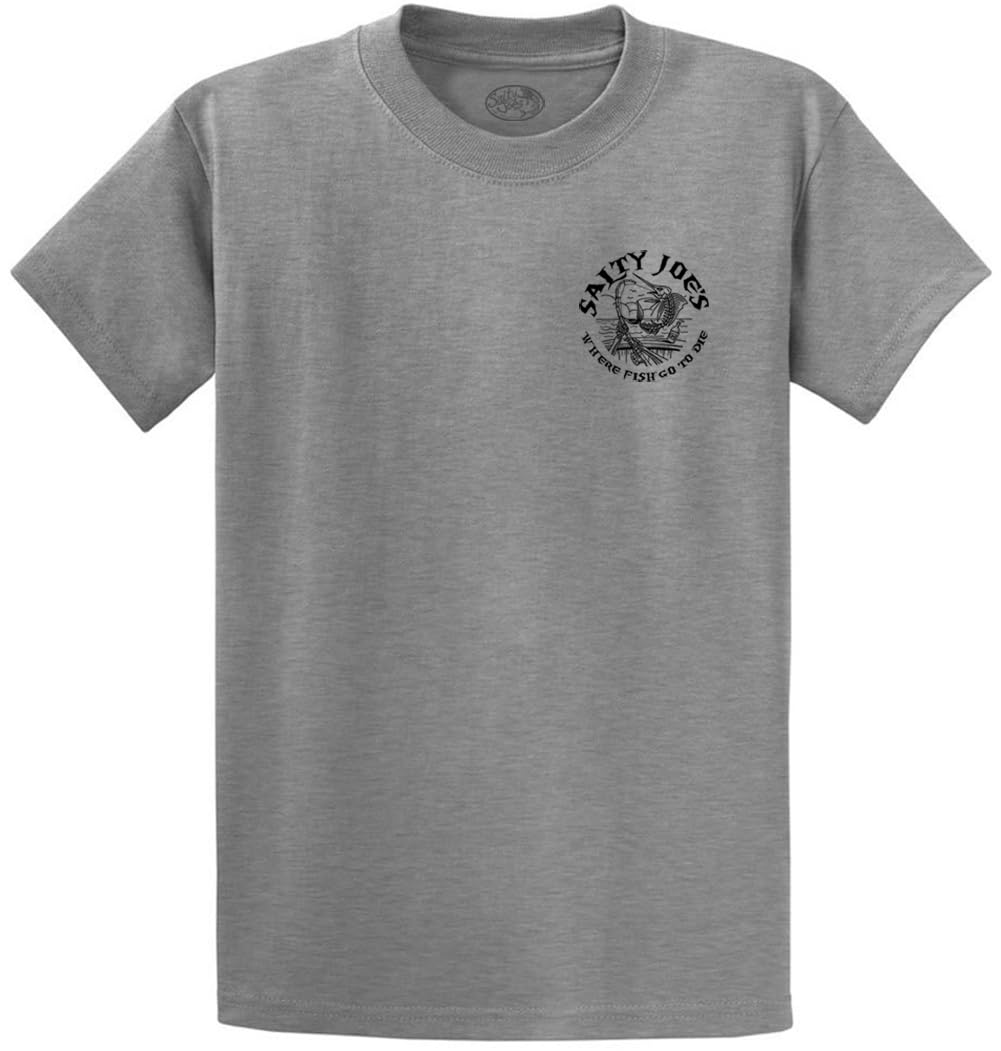 SALTY JOES Men's Rum n' Bones Heavy Cotton T-Shirt-XL-Athletic Heather/b