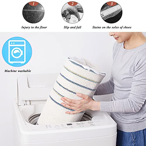 Tapis de chambre lavable gris éliminant les risques de glissade - 7