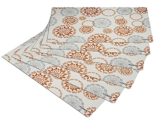Kuber Industries Reversible Rangoli Print Fridge/Drawer Mats|Water Proof PVC - Polyvinyl Chloride Material|Ranctangular Shape & Non Slip| Size 45 x 30 CM, Pack of 6 (White) 3 51N5D3uUlUS